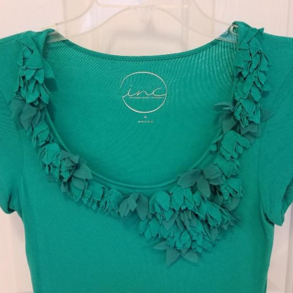 INC International - Turquoise Stretch Top - Picture 5 of 7